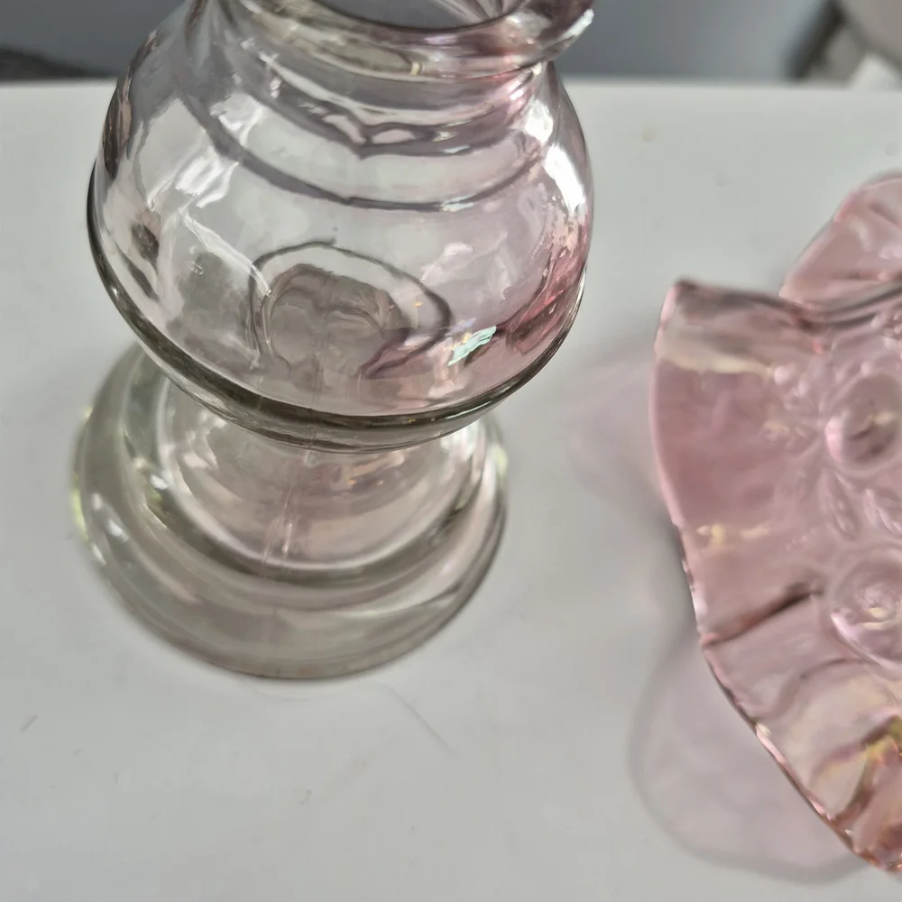 Fenton/homco Vintage Dusty Irridecent Rose Fairy Lamp - Picture 9 of 9